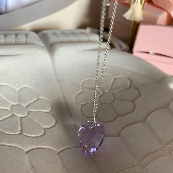 Swarovski Lilac Heart Necklace - Picture 3 of 5